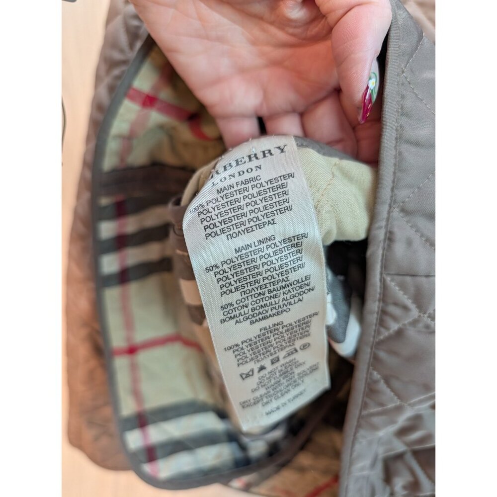Burberry Brit Quilted Jacket Women’s Nova Check Lined Beige Coat Medium - Picture 7 of 10